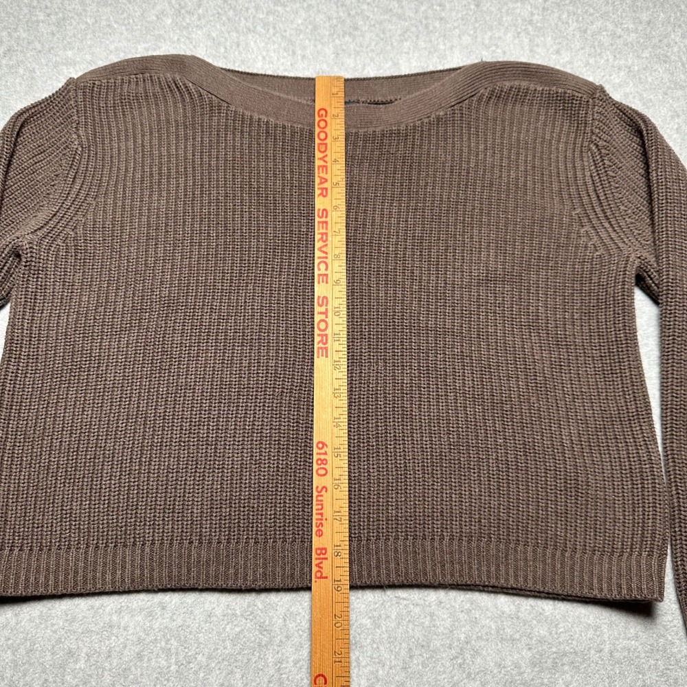 Quince Organic Cotton Fisherman Boatneck Sweater Heather Brown Medium LB10195 - Picture 8 of 9